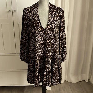 ZARA Woman Oversized Cheetah Animal Print Mini Dress, Size S